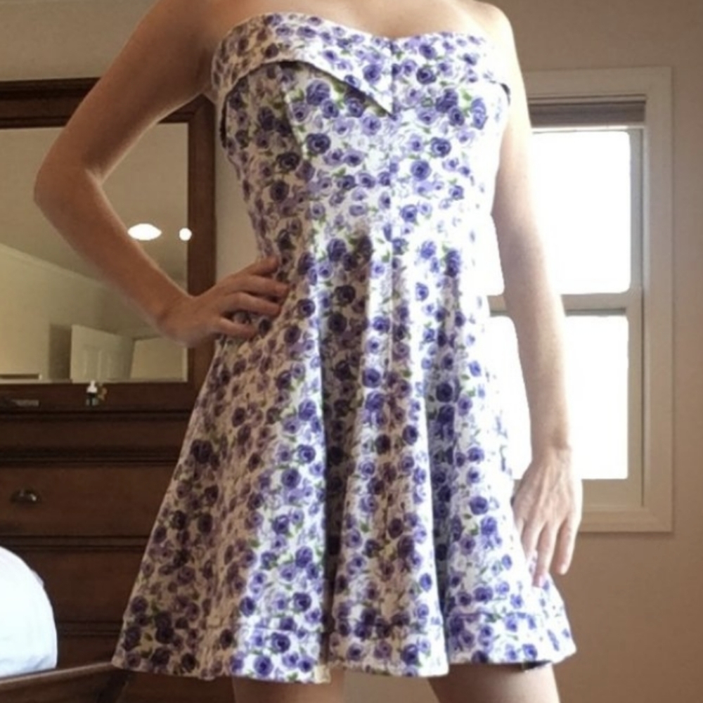 Betsey Johnson Floral Strapless Fit and Flare
